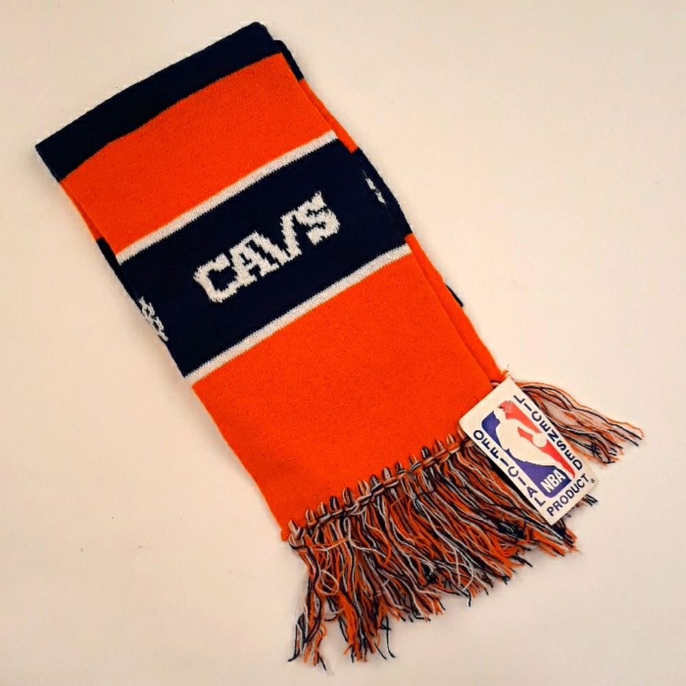 NBA Cleveland Cavs‎ Orange Navy Knit Acrylic Scarf NEW